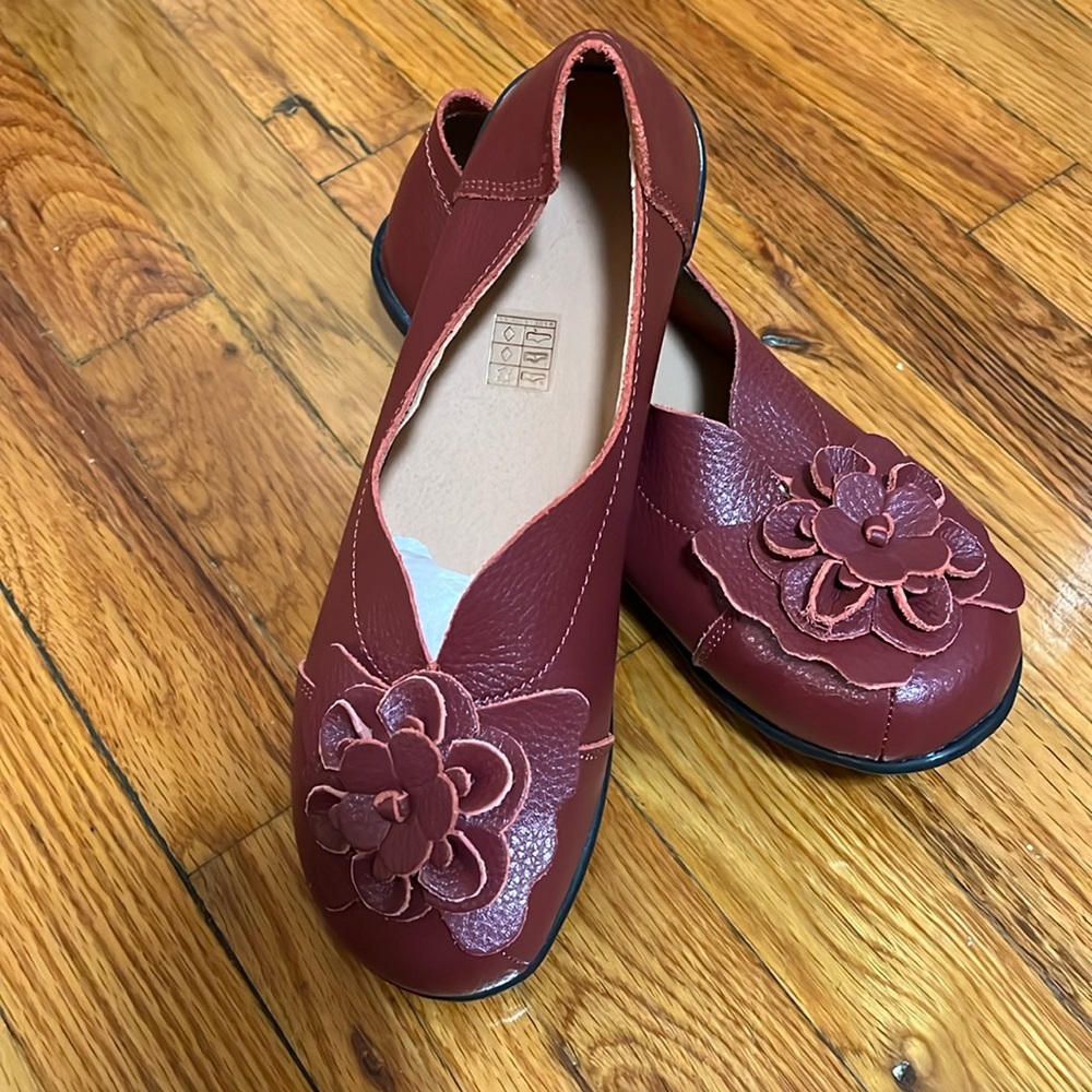 Oxblood Leather Flats